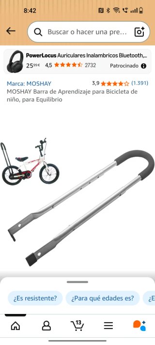 Barra de Aprendizaje para Bicicleta Infantil