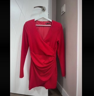 Vestido Rojo Zara Manga Larga