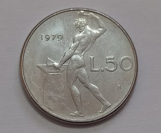Moneda Italia Dios Vulcano Herrero 1979