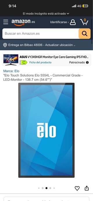 Monitor touch Elo 5554L 55 pollici