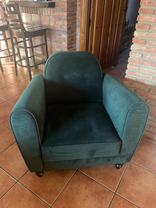 Sillón terciopelo verde