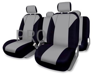 Juego de Fundas de Asiento Universales Gris/ Negro