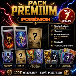 Pack Premium Pokémon Cartas Gradeadas.