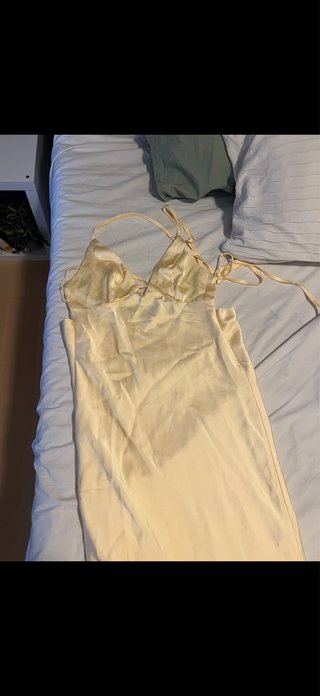Vestido largo beige/amarillo sin estrenar