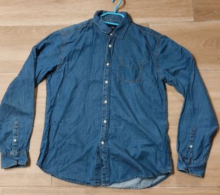 Camisa vaquera azul manga larga