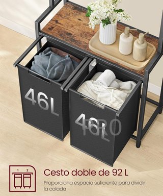 Cesto doppio per biancheria sporca - Vasagle