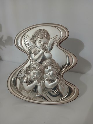 Quadro Angeli Custodi in Argento Bilaminato