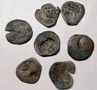 Lote 7 monedas cobre resello Felipe IV S. XVII
