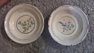 Set di 2 Piatti Antichi Decorati