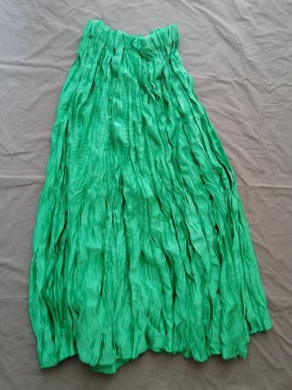 Gonna lunga verde plissettata
