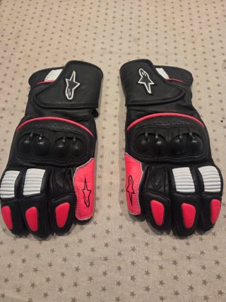 Guantes Moto Alpinestars Negros y Rosas