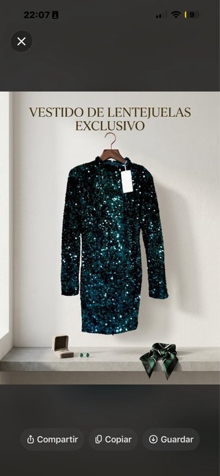 Vestido de fiesta de lentejuelas verde