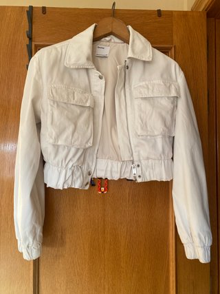 Cazadora Vaquera Blanca Bershka