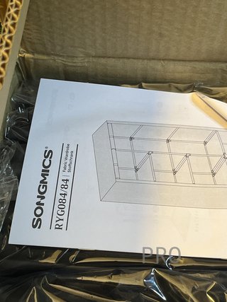 Guardaroba SONGMICS con barra per appendere e 6 ripiani, struttura in metallo, ideale per camera da letto, corridoio o spogliatoio, colore blu scuro RYG084I02