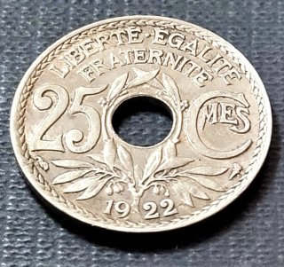 Moneda Francesa 25 Céntimos 1922