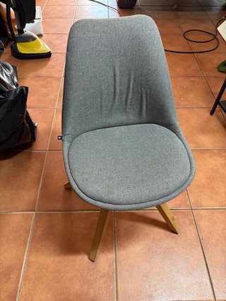 Pack 4 Sillas Comedor Tela Gris.