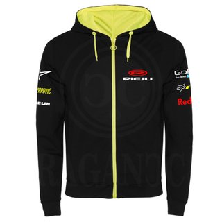 SUDADERA MOTO RIEJU CON GORRO Y CREMALLERA FLUOR