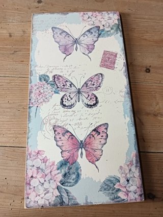 Cuadro decorativo mariposas y flores