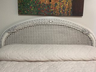 Cabezal Cama 135 Ratán y Madera