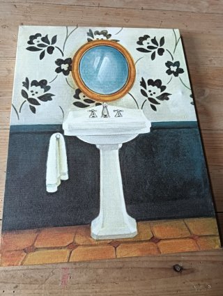 Cuadro baño vintage