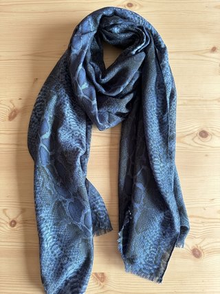 Pañuelo Cortefiel Azul Mujer Oversize Textura Prin