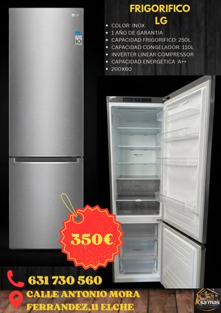 Frigorífico LG Inox 200x60