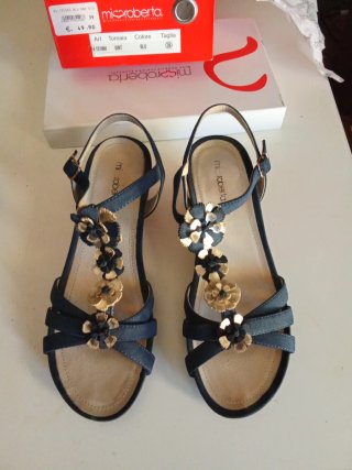 Sandali miss roberta Blu/Oro Tg 39