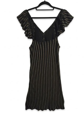 Abito midi Zara righe oro nero