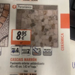 Azulejo Porcelánico Cascais Marrón 45x45