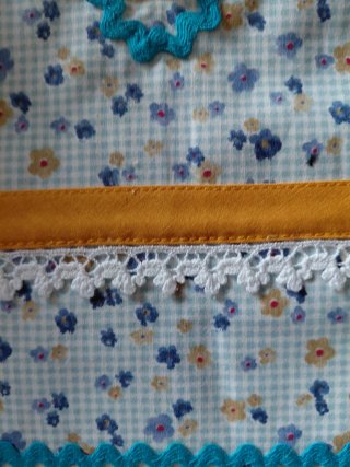 Rulo/Almadeta floral con lazo azul