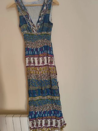 Vestido largo estampado mujer