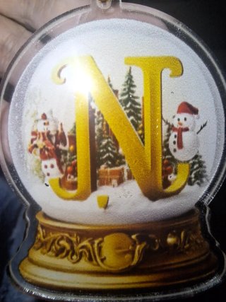 Adorno Navideño Bola Letra N