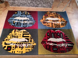 Alfombra Juvenil Labios Pop Art