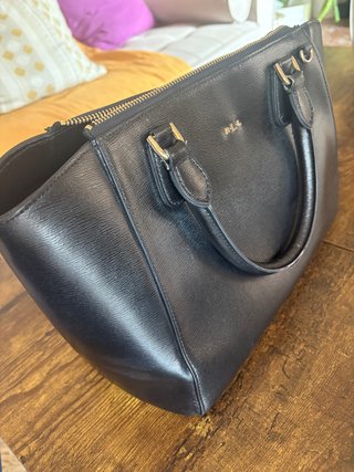 Bolso de piel negro Ralph Lauren