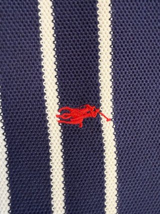 Jersey Rayas Ralph Lauren Azul Marino y Blanco
