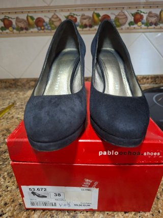 Zapatos de piel de ante con plataforma