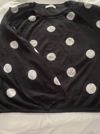 Jersey Zara Negro Lunares Blancos