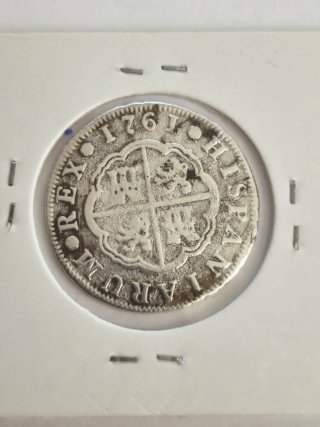 Moneda Plata 2 Reales Carlos III 1761