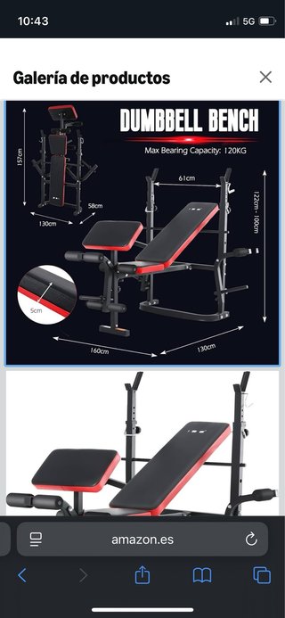 Banco de pesas DUMBBELL BENCH 120kg