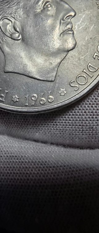 100 Pesetas FRANCO 1966 ★69 Palo Recto Plata 800