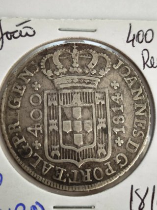 Moneda Plata Portugal 400 Reis 1814
