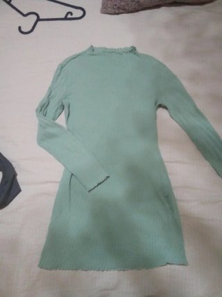 Vestido de Canalé Verde Claro Talla XS
