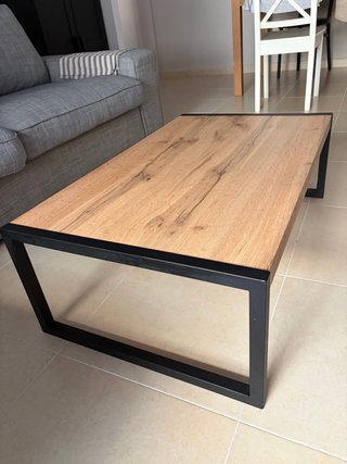 Mesa centro madera y metal rectangular