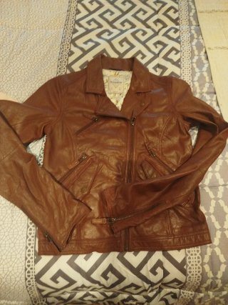 Cazadora Piel Mujer Pull&Bear Marrón