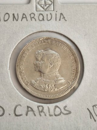 Moneda Plata Portugal 200 Reis 1898