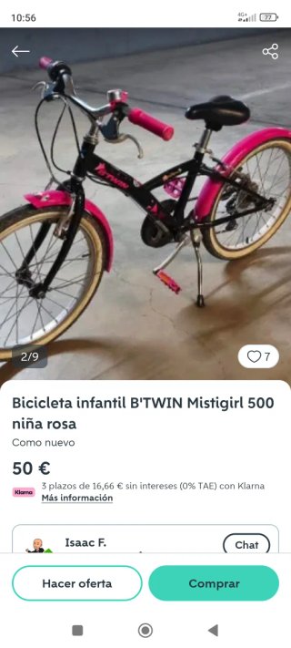 Bici per bambina taglia 20