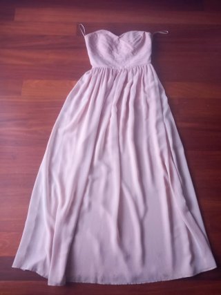 Vestido largo de fiesta rosa
