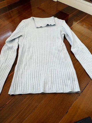 Jersey azul de punto fino