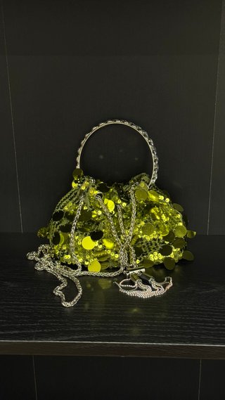 Bolso Bombonera de Lentejuelas Verde