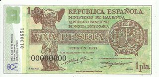 Facsímil Billete 1 Peseta República 1937
